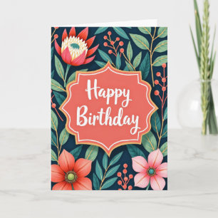 Cartão de Aniversário com Ilustração Doce