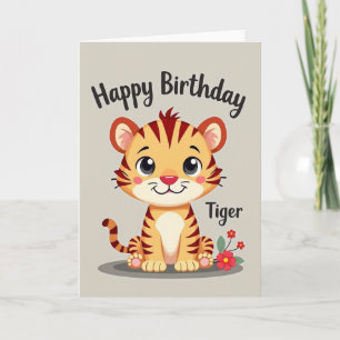 Cartão de Aniversário com Imagem de Filhote de Cub