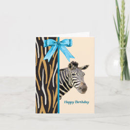 Cartão de aniversário com imagem de Zebra