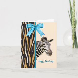 Cartão de aniversário com imagem de Zebra