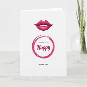 Cartão de Aniversário com Lábios Glossy