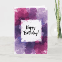 Cartão de Aniversário com Letra à Mão Alegre