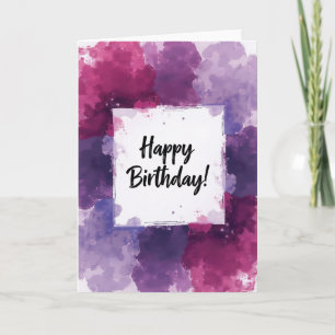 Cartão de Aniversário com Letra à Mão Alegre