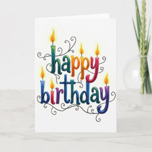 Cartão de Aniversário com Letra Brilhante