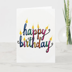 Cartão de aniversário com letra de vela
