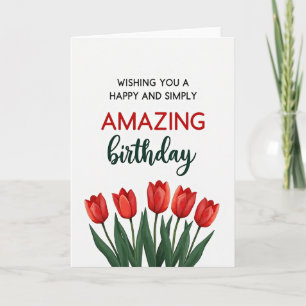 Cartão de Aniversário com Letra Floral Incrível