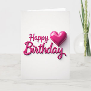 Cartão de Aniversário com Letra Fuchsia Doce