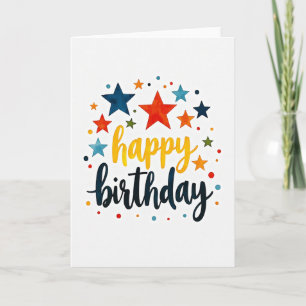 Cartão de Aniversário com Letra Jubilosa