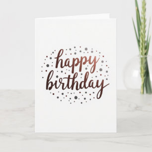 Cartão de Aniversário com Letra Lustrosa