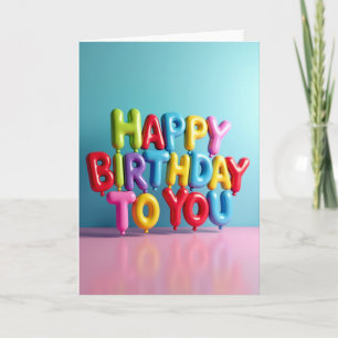 Cartão de Aniversário com Letras Vibrantes