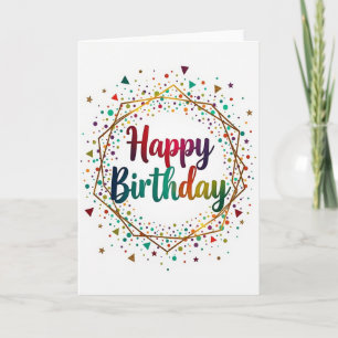 Cartão de Aniversário com Letreiro Arco-íris
