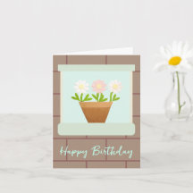 Cartão de Aniversário com Margaridas de Papel em J