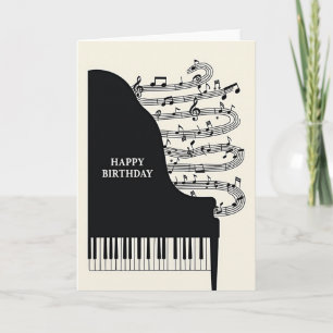 Cartão de Aniversário com Melodia Musical