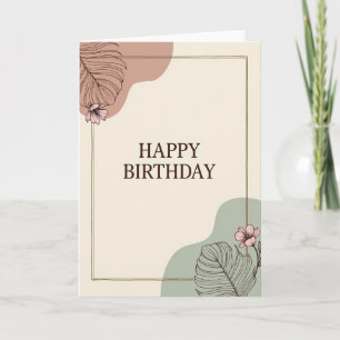Cartão de Aniversário com Moldura Serif