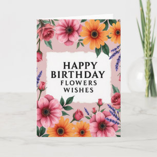 Cartão de Aniversário com Moldura Texturizada