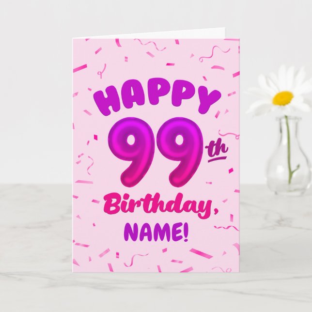 Cartão de Aniversário com Nome Personalizado e Bal (Planta pequena)
