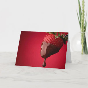 Cartão de Aniversário com Nota de Morango Coberta 