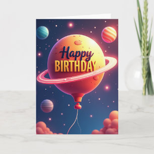 Cartão de Aniversário com Orbe Celestial