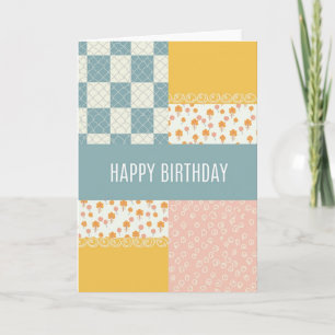 Cartão de Aniversário com Padrão Doce