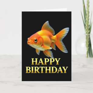CARTÃO DE ANIVERSÁRIO COM PEIXE DOURADO EM CLOSEUP