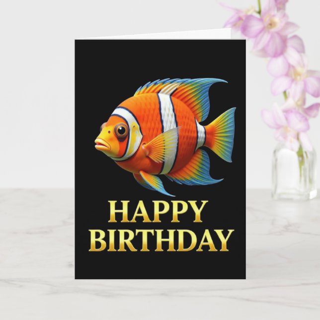 CARTÃO DE ANIVERSÁRIO COM PEIXE PAYAO EM CLOSEUP D (Orquídea)