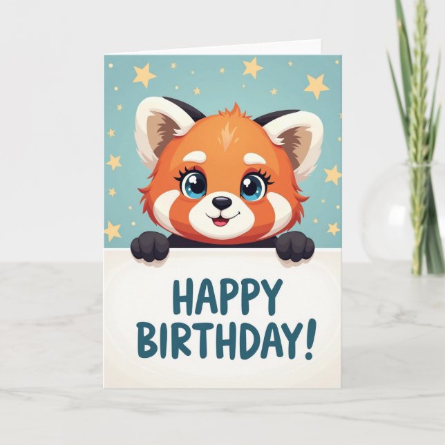 Cartão de Aniversário com Pelo Laranja (Frente)