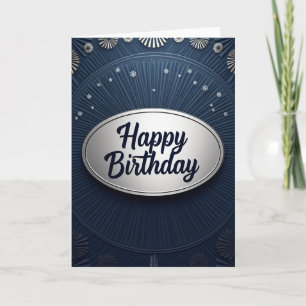 Cartão de Aniversário com Placa Elegante