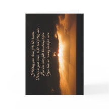 Cartão de aniversário com pôr do sol