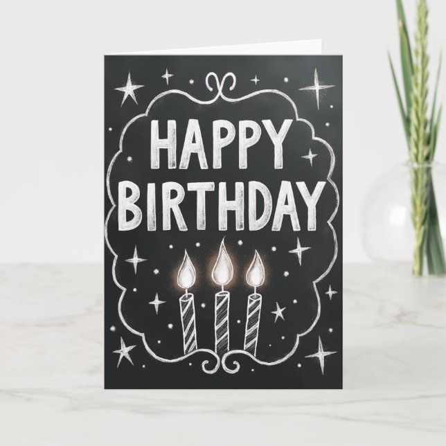 Cartão de Aniversário com Quadro Negro (Frente)