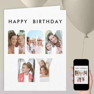 Cartão de Aniversário com Recorte de Letra de Foto