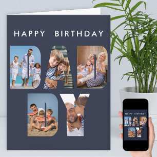 Cartão de Aniversário com Recorte de Letra de Foto