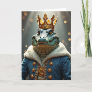 Cartão de Aniversário com Retrato de Réptil Real