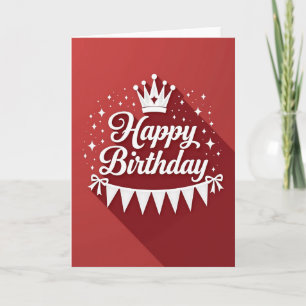 Cartão de Aniversário com Roteiro Vermelho