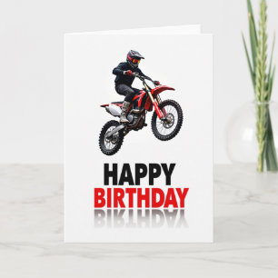 Cartão de Aniversário com Salto de Moto Extremo