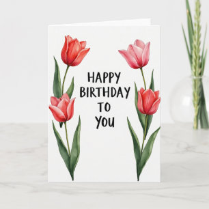 Cartão de Aniversário com Simetria Floral