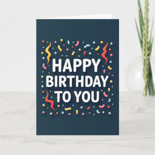 Cartão de Aniversário com Texto 3D Jubiloso