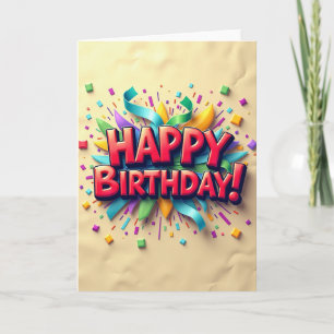 Cartão de aniversário com texto brilhante