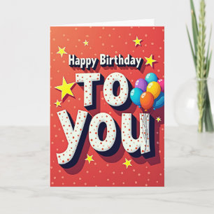 Cartão de Aniversário com Texto Jubiloso
