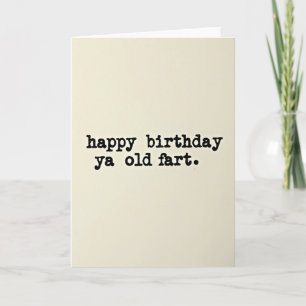Cartão de aniversário com texto retrô espirituoso