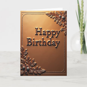 Cartão de Aniversário com Textura de Bronze