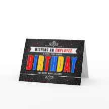 Cartão de Aniversário com Tipografia Colorida em Q