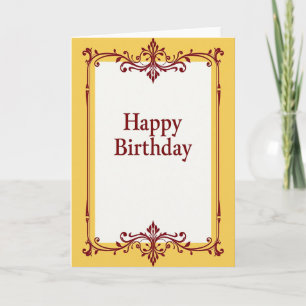 Cartão de Aniversário com Trabalho de Rolo Elegant