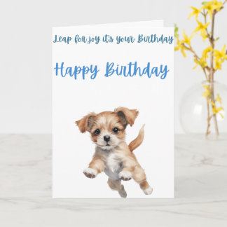 Cartão de Aniversário com um Cachorrinho Fofo