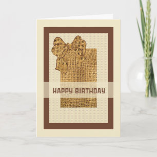 Cartão de aniversário com um Design de Burlap