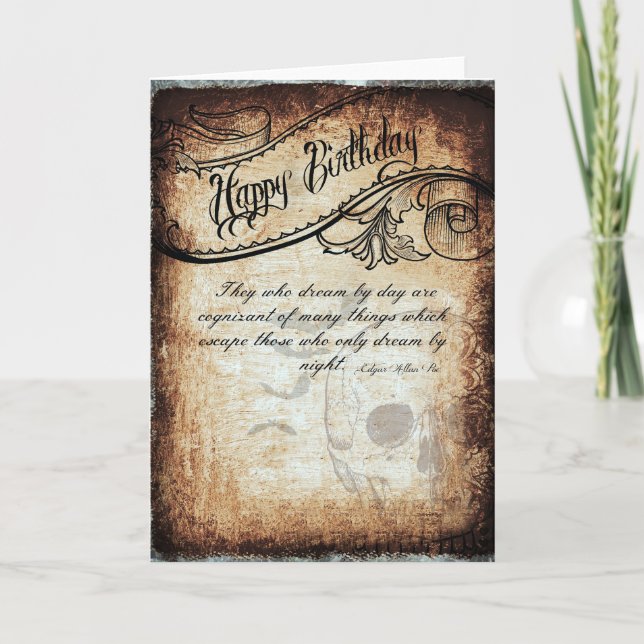 Cartão de aniversário com um toque de Poe (Frente)