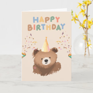 Cartão de Aniversário com um Urso