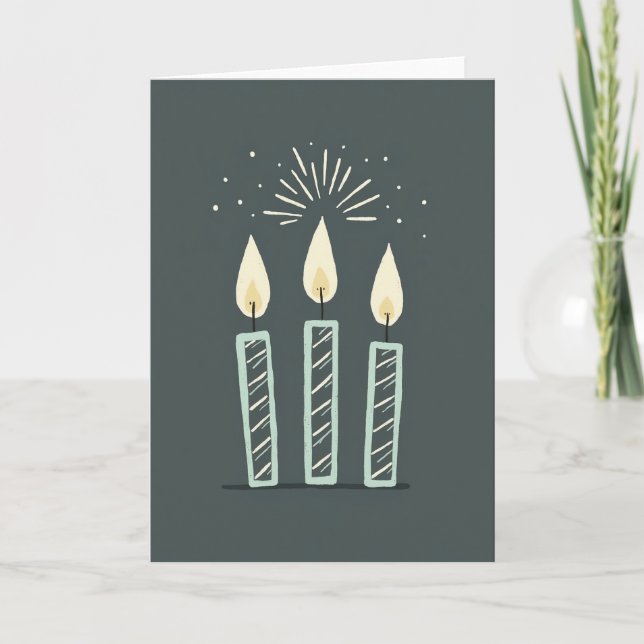 Cartão de Aniversário com Vela Estilizada (Frente)