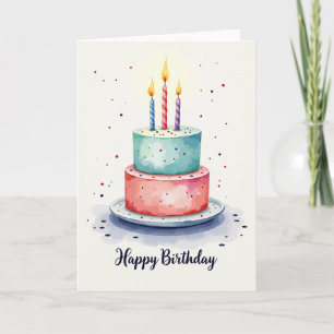 Cartão de Aniversário com Velas Acesas