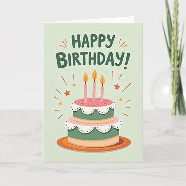 Cartão de Aniversário com Velas Acesas (Frente)