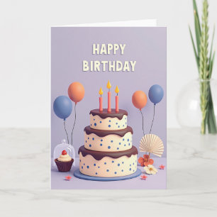 Cartão de Aniversário com Velas de Coral